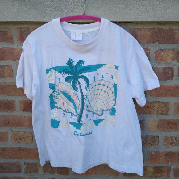 Vintage 90s Bahamas Souvenir T Shirt Single Stitch Small/Medium - Picture 1 of 5